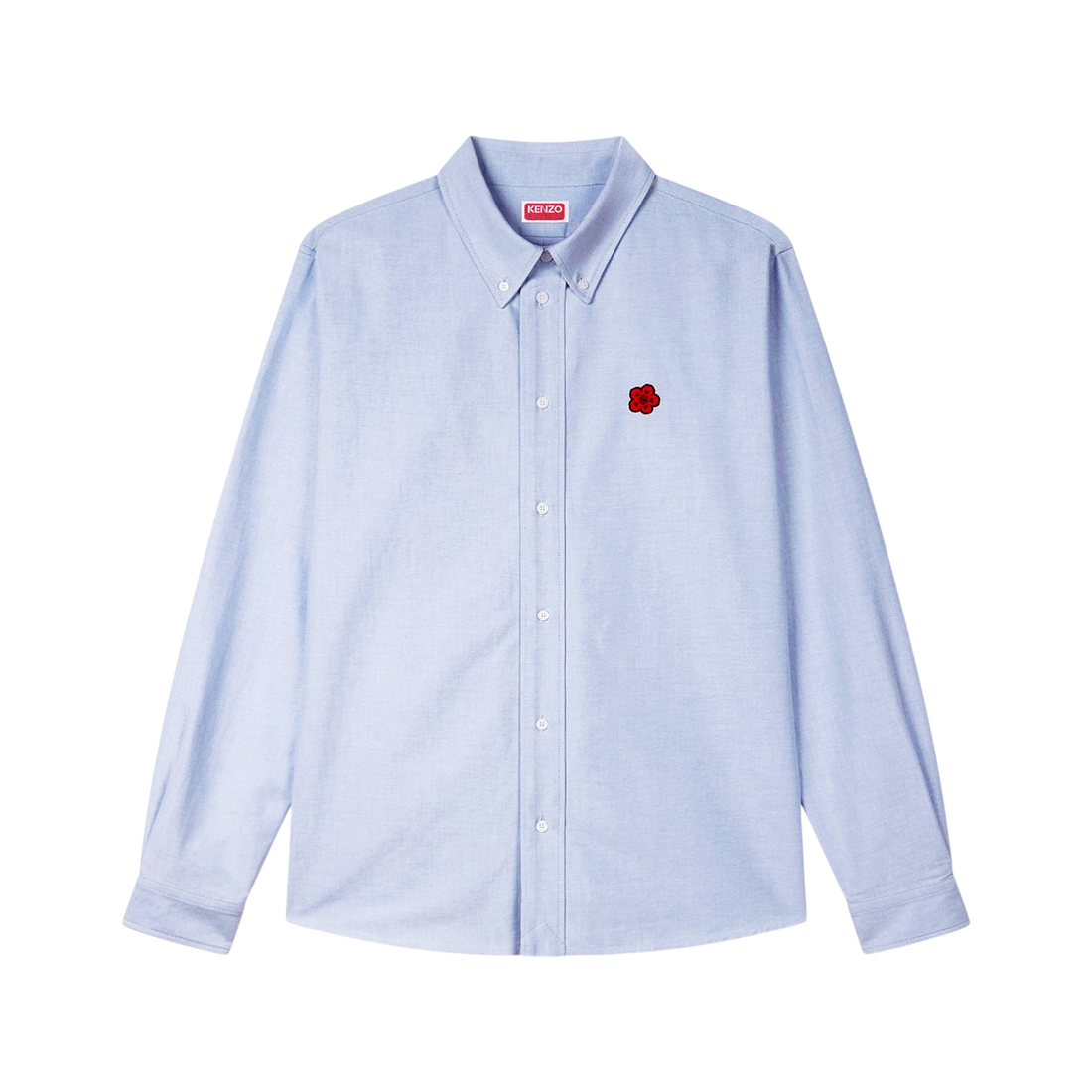 [KENZO] 'BOKE FLOWER' エンブロイダリーオックスフォードコットンシャツ / Sky Blue (FE65CH4109LO)