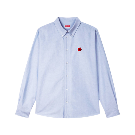 [KENZO] 'BOKE FLOWER' エンブロイダリーオックスフォードコットンシャツ / Sky Blue (FE65CH4109LO)