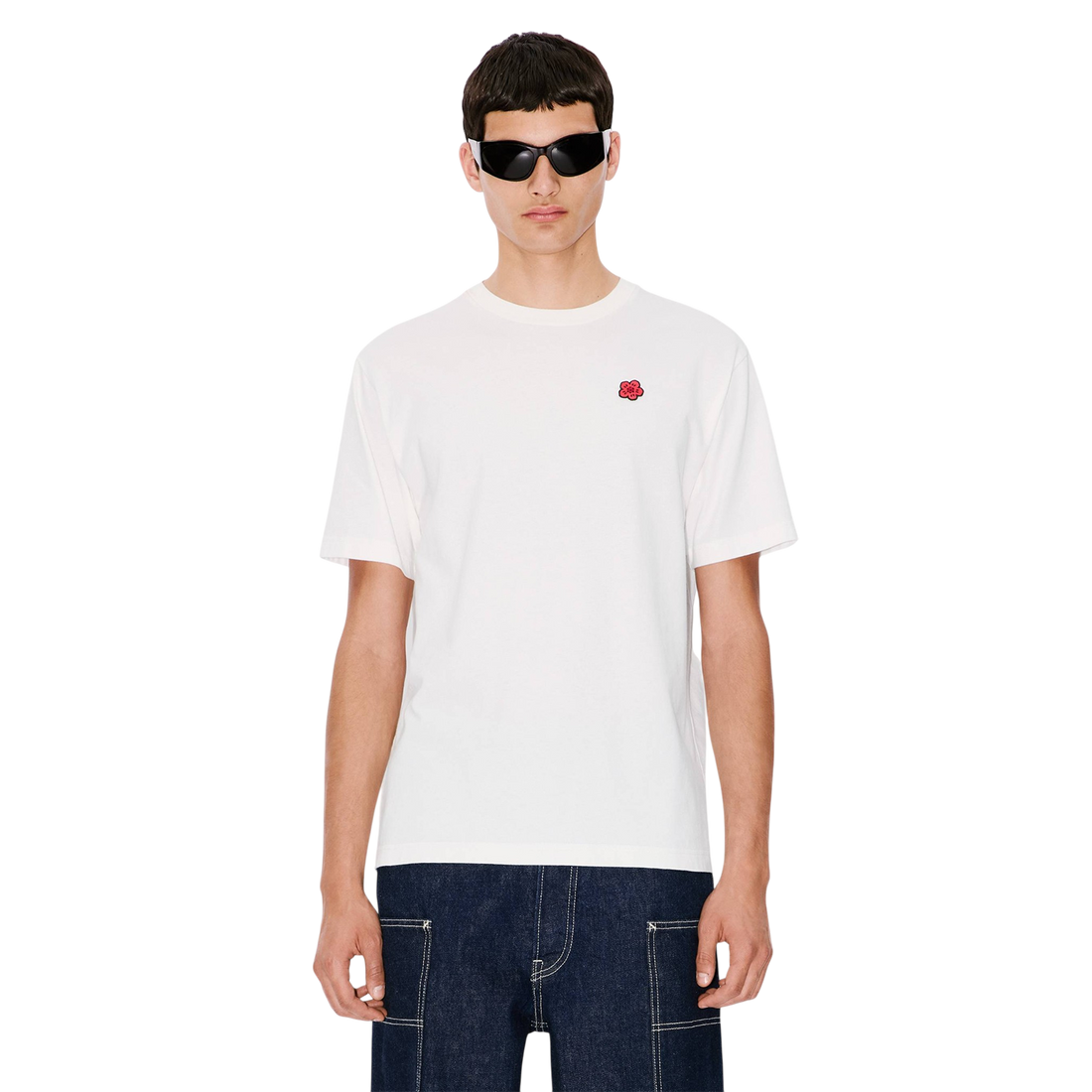 [KENZO] 'BOKE FLOWER' エンブロイダリーTシャツインコットン / Off White (FE65TS4744SG)