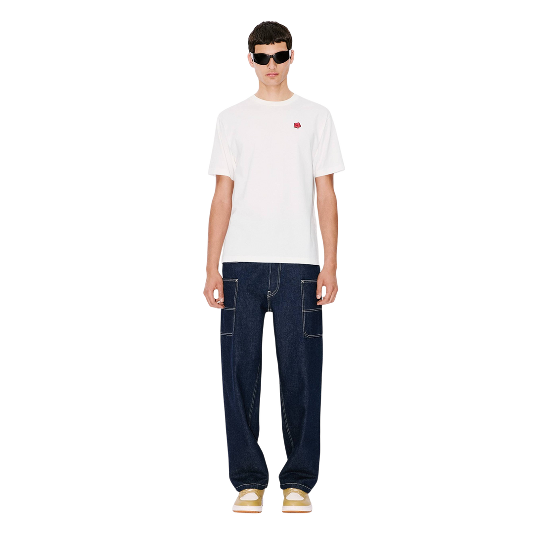 [KENZO] 'BOKE FLOWER' エンブロイダリーTシャツインコットン / Off White (FE65TS4744SG)