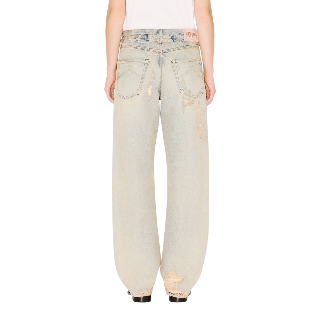 [KENZO] ストレートジーンズインジャパニーズセルビッジデニム / Bleached Blue Denim (FG55DP4246Q8)