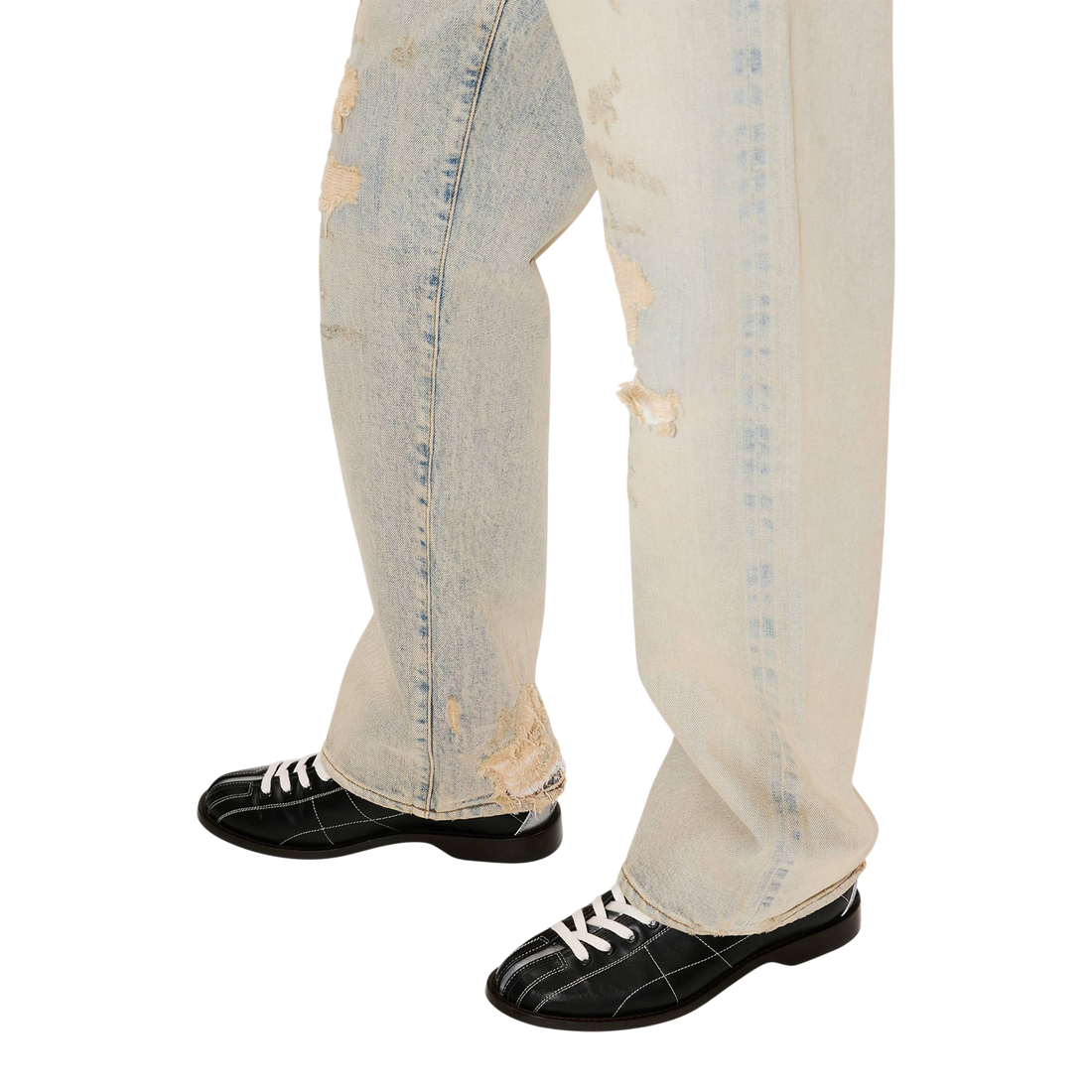 [KENZO] ストレートジーンズインジャパニーズセルビッジデニム / Bleached Blue Denim (FG55DP4246Q8)