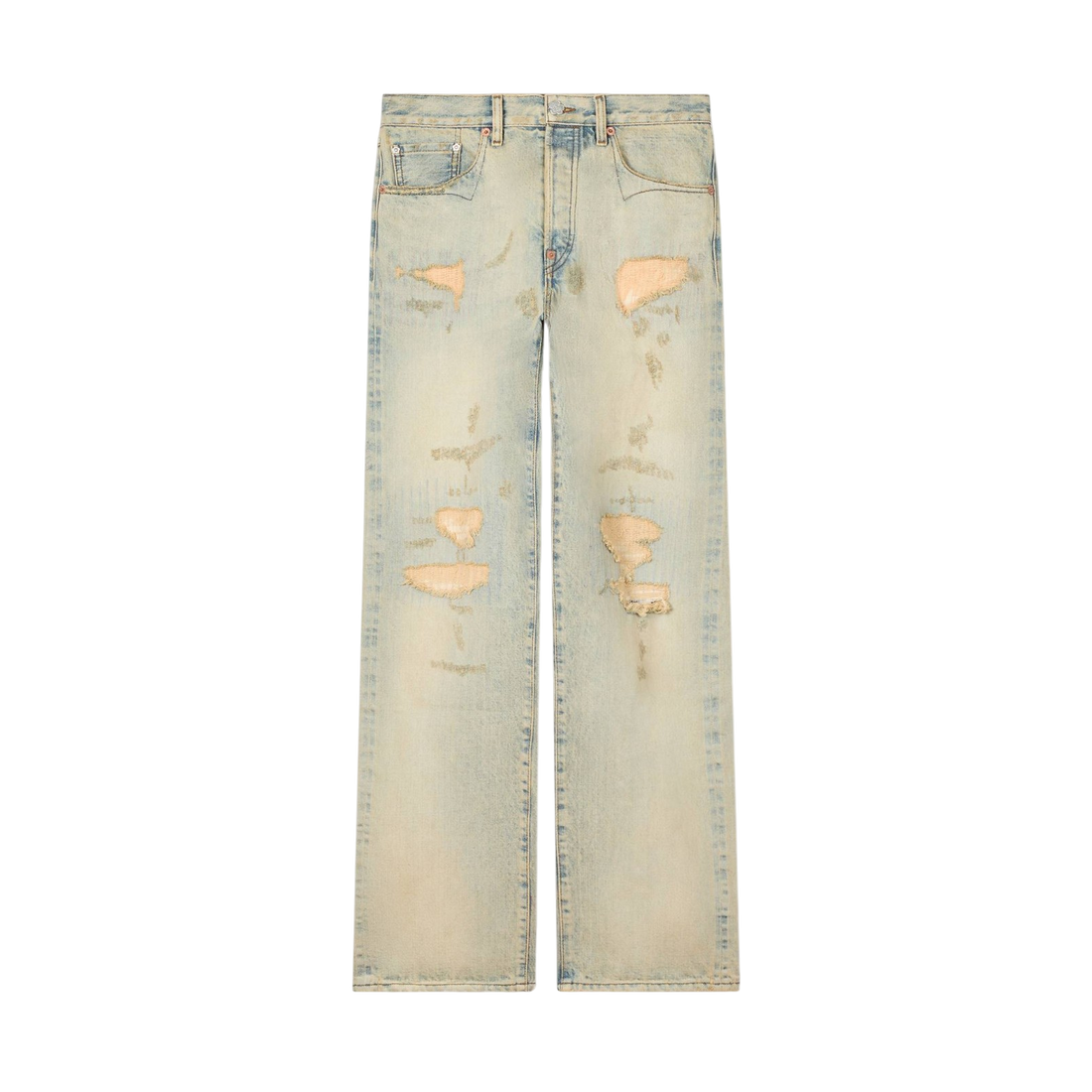 [KENZO] ストレートジーンズインジャパニーズセルビッジデニム / Bleached Blue Denim (FG55DP4246Q8)