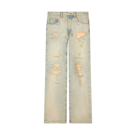 [KENZO] ストレートジーンズインジャパニーズセルビッジデニム / Bleached Blue Denim (FG55DP4246Q8)
