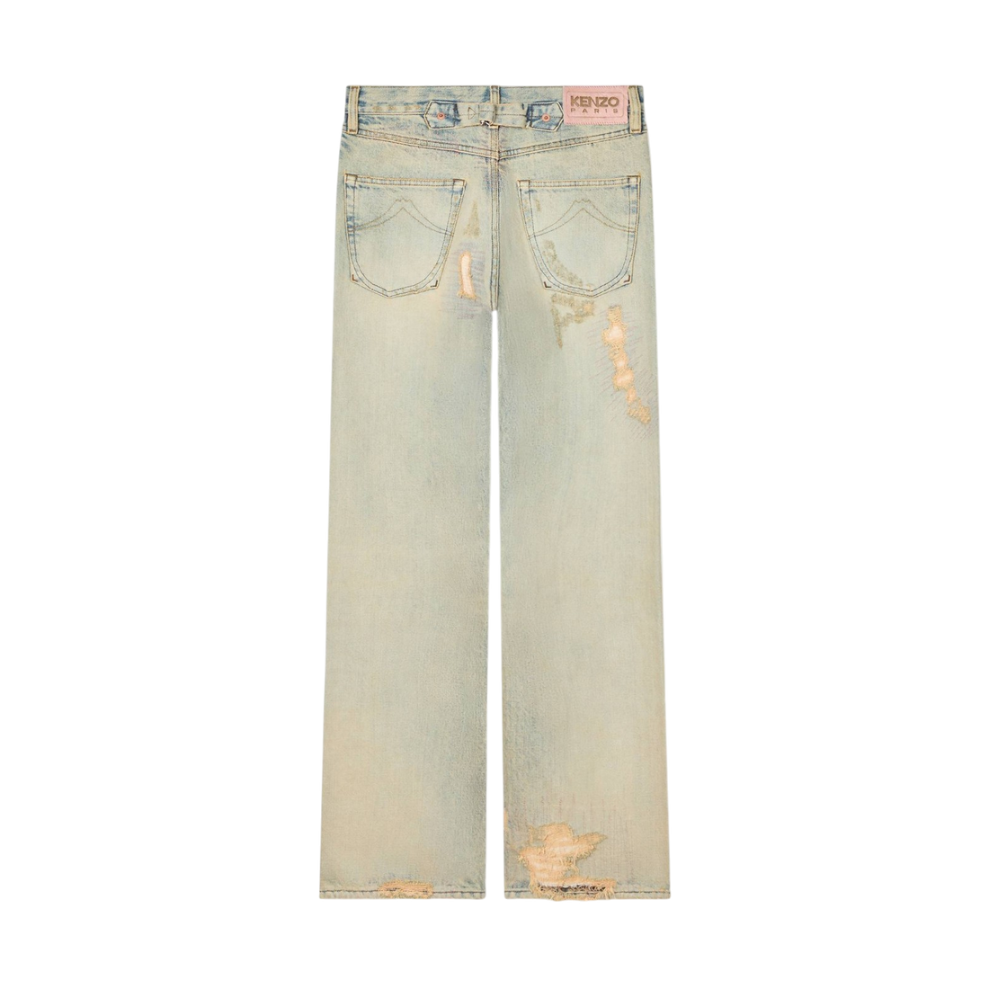 [KENZO] ストレートジーンズインジャパニーズセルビッジデニム / Bleached Blue Denim (FG55DP4246Q8)