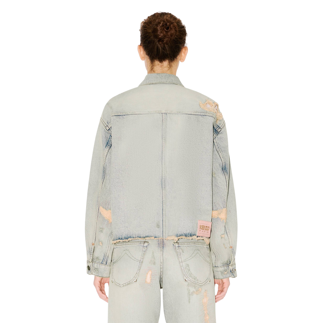 [KENZO] トラッカージャケットインジャパニーズセルビッジデニム / Bleached Blue Denim (FG52DV2626Q8)
