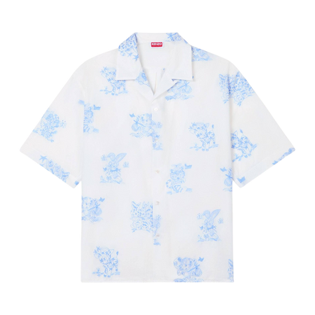 [KENZO] 'KENZO CARTOON' ハワイアンショートスリーブシャツ / White (FG55CH1359EG)
