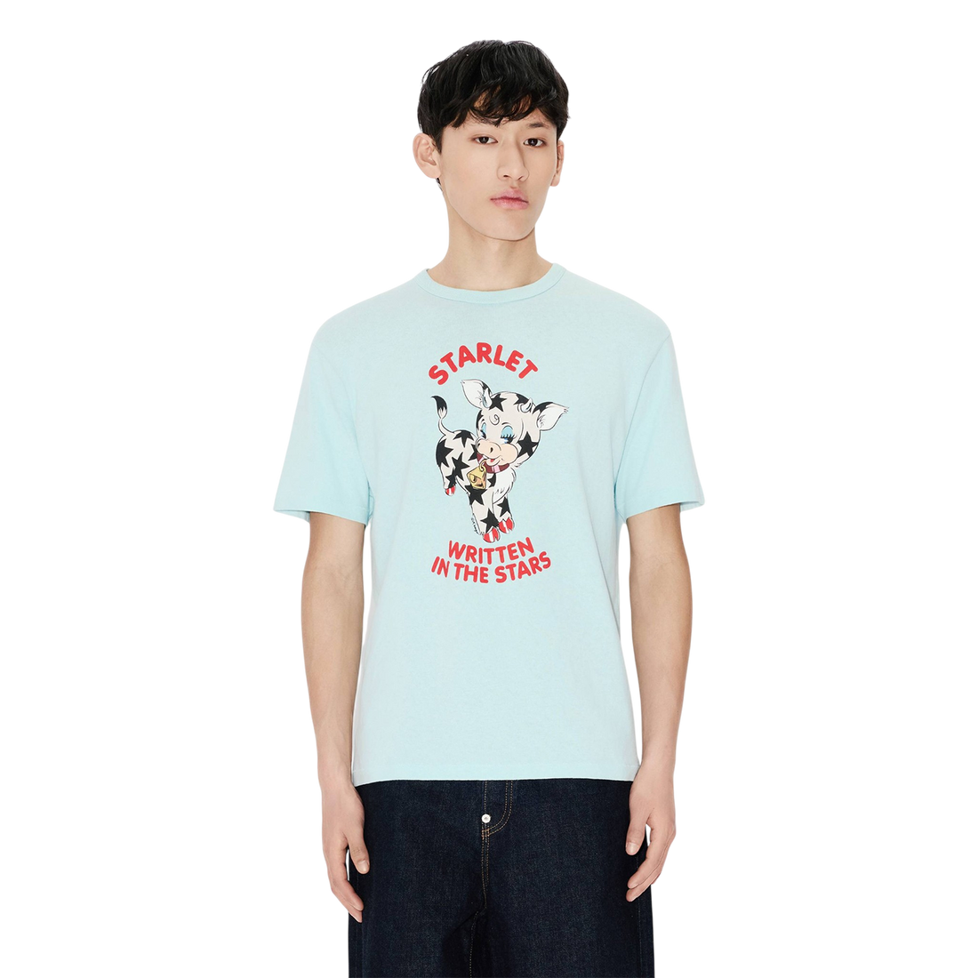 [KENZO] 'KENZO CARTOON' スリムTシャツインコットン / Aqua (FG55TS1014SK)