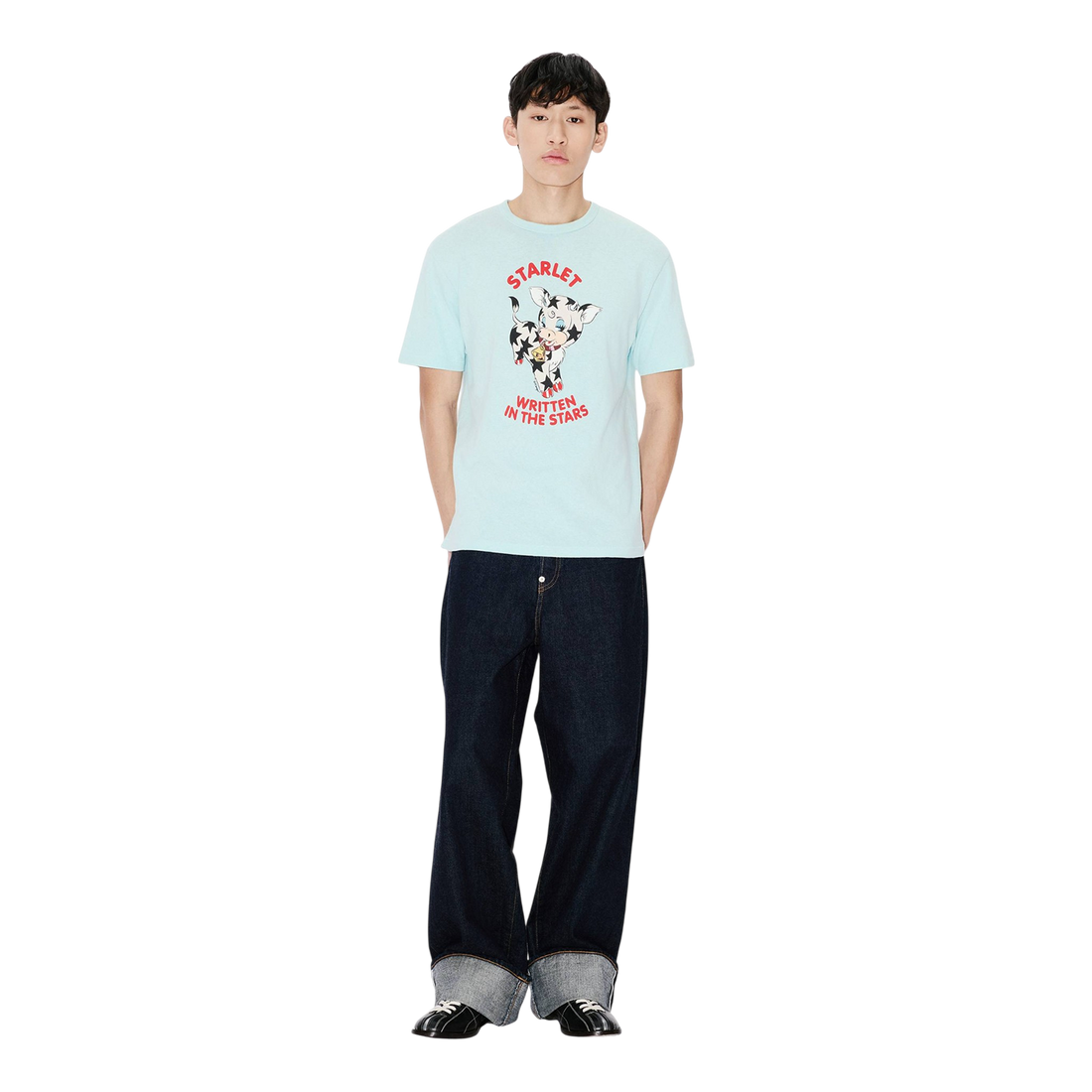 [KENZO] 'KENZO CARTOON' スリムTシャツインコットン / Aqua (FG55TS1014SK)