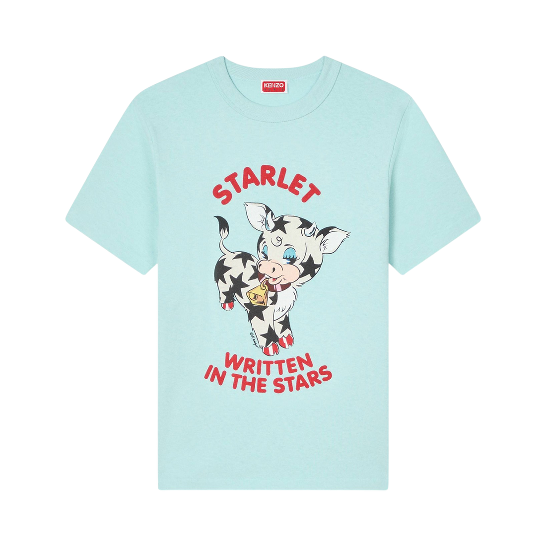 [KENZO] 'KENZO CARTOON' スリムTシャツインコットン / Aqua (FG55TS1014SK)