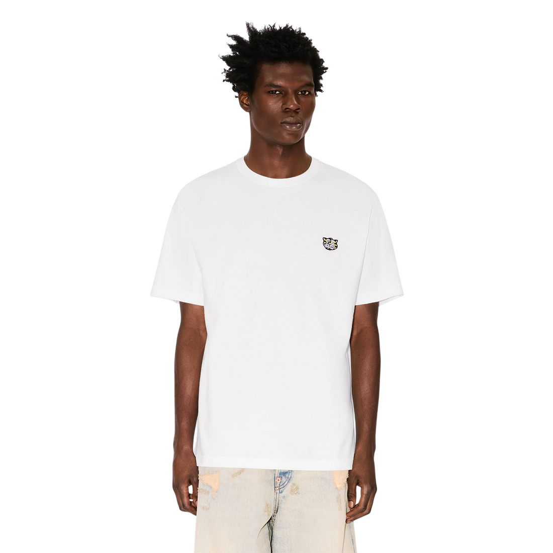 [KENZO] 'KENZO WILD TIGER' エンブロイダリーTシャツインコットン / Off White (FG55TS2054SG)