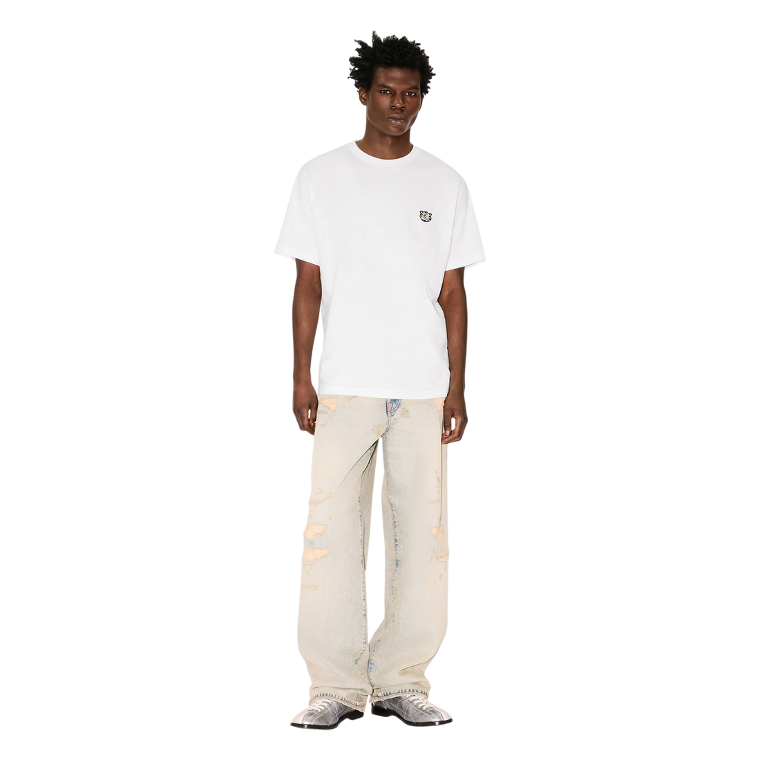 [KENZO] 'KENZO WILD TIGER' エンブロイダリーTシャツインコットン / Off White (FG55TS2054SG)