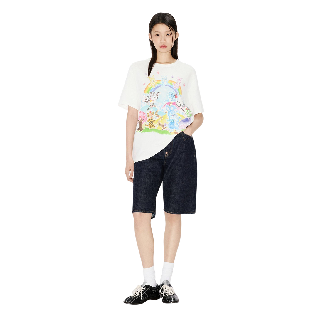 [KENZO] 'KENZO CARTOON' Tシャツインコットン / Off White (FG55TS2134SK)