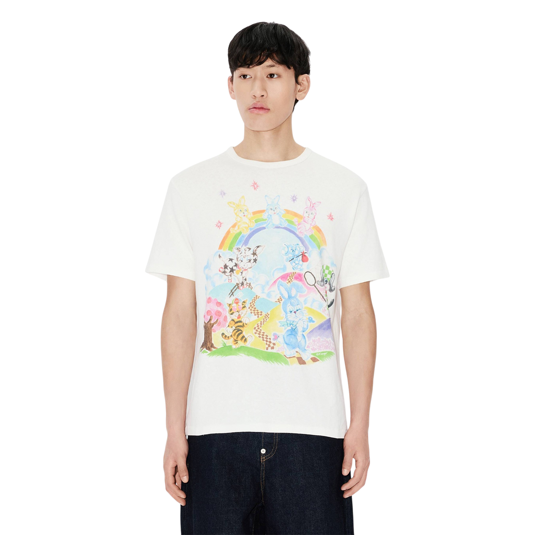 [KENZO] 'KENZO CARTOON' Tシャツインコットン / Off White (FG55TS2134SK)