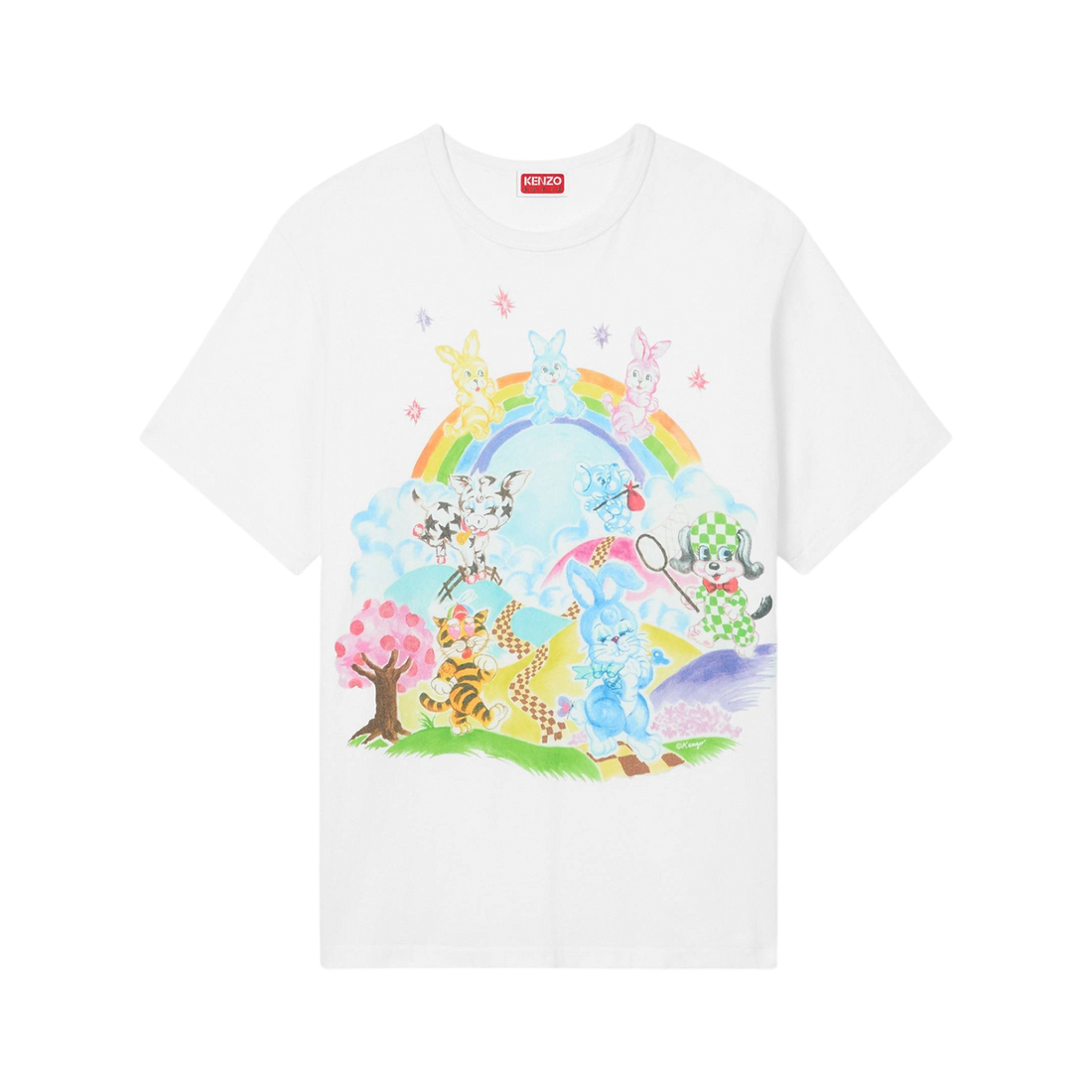 [KENZO] 'KENZO CARTOON' Tシャツインコットン / Off White (FG55TS2134SK)