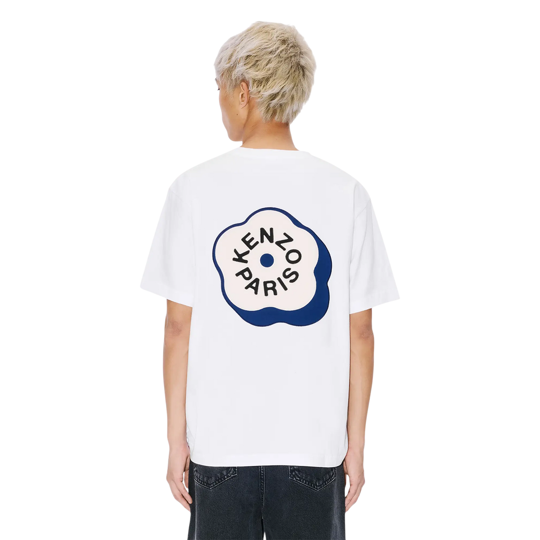 [KENZO] 'BOKE FLOWER 2.0' エンブロイダリーオーバーサイズTシャツインコットン / White (FG55TS4024SG)