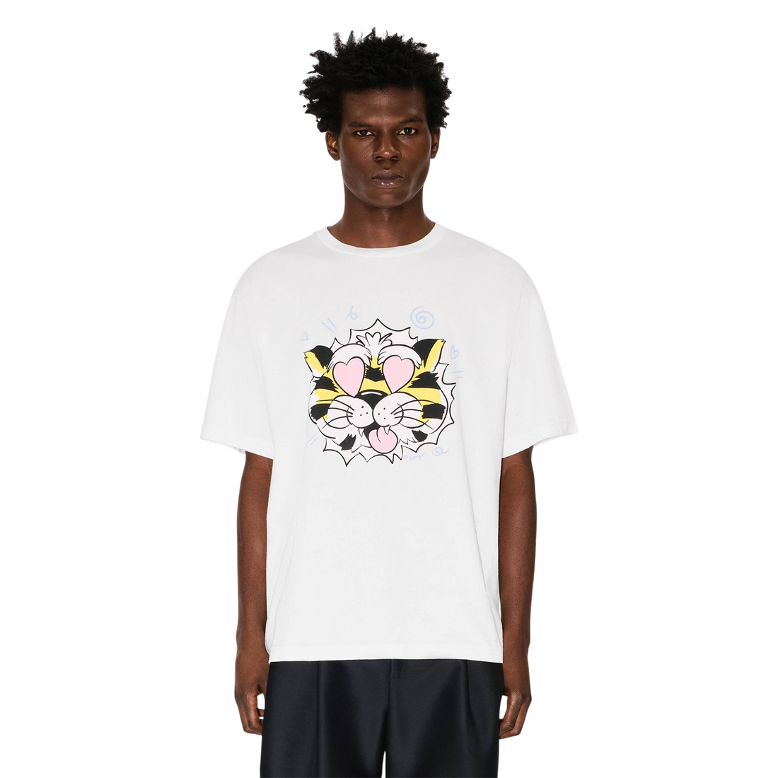 [KENZO] 'KENZO WILD TIGER' オーバーサイズTシャツインコットン / Off White (FG55TS4034SG)