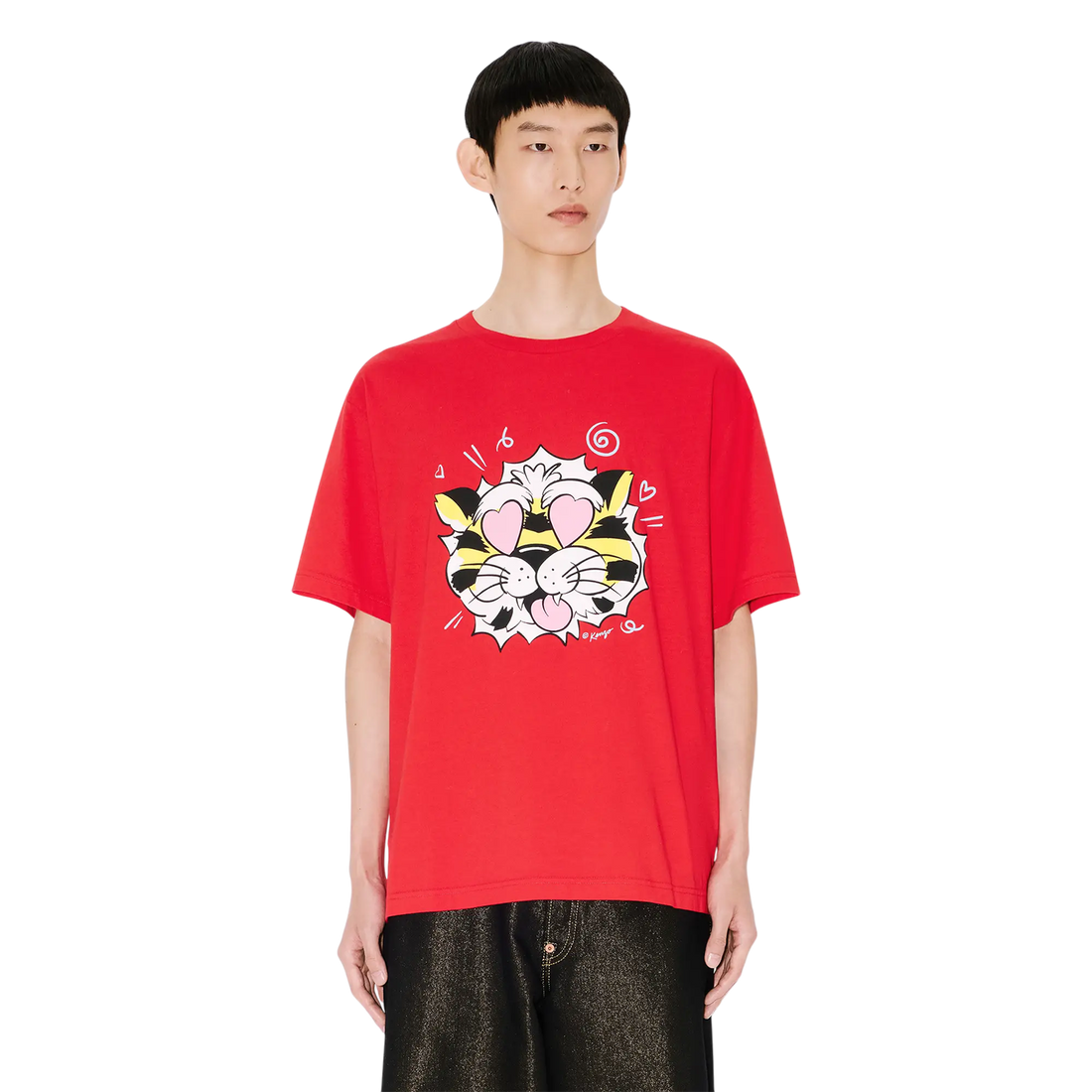 [KENZO] 'KENZO WILD TIGER' オーバーサイズTシャツインコットン / Cherry (FG55TS4034SG)