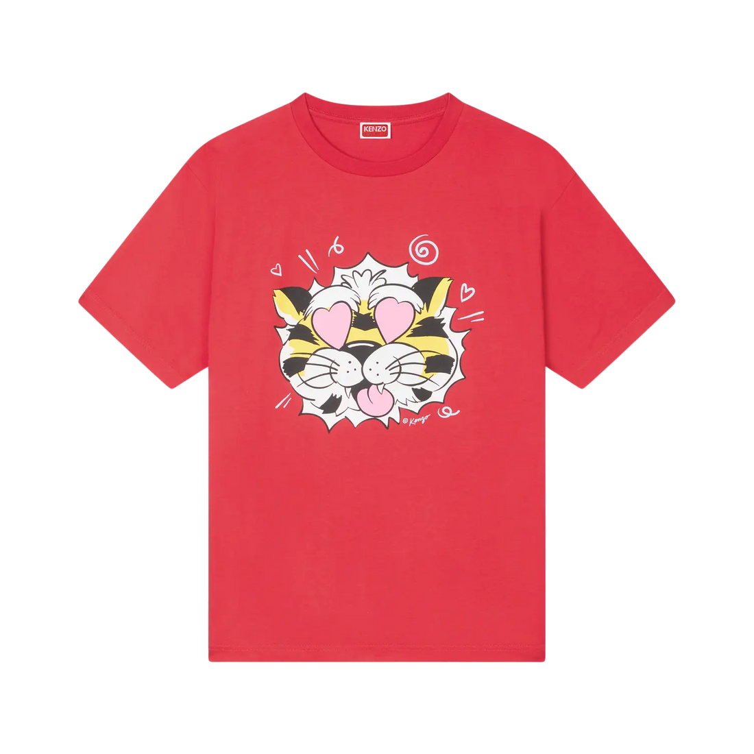 [KENZO] 'KENZO WILD TIGER' オーバーサイズTシャツインコットン / Cherry (FG55TS4034SG)