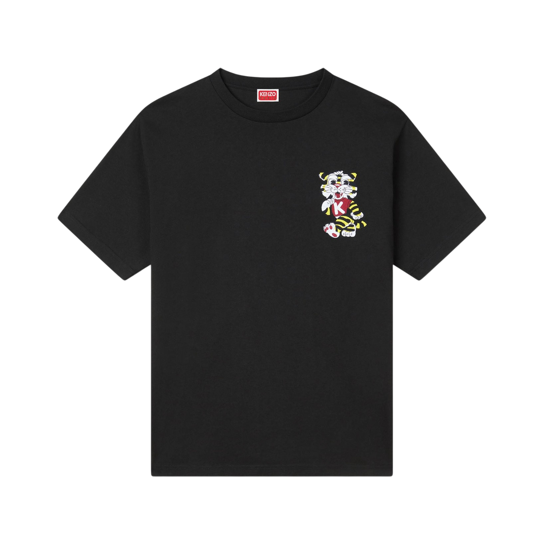 [KENZO] 'KENZO WILD TIGER' エンブロイダリーオーバーサイズTシャツインコットン / Black (FG55TS4044SY)