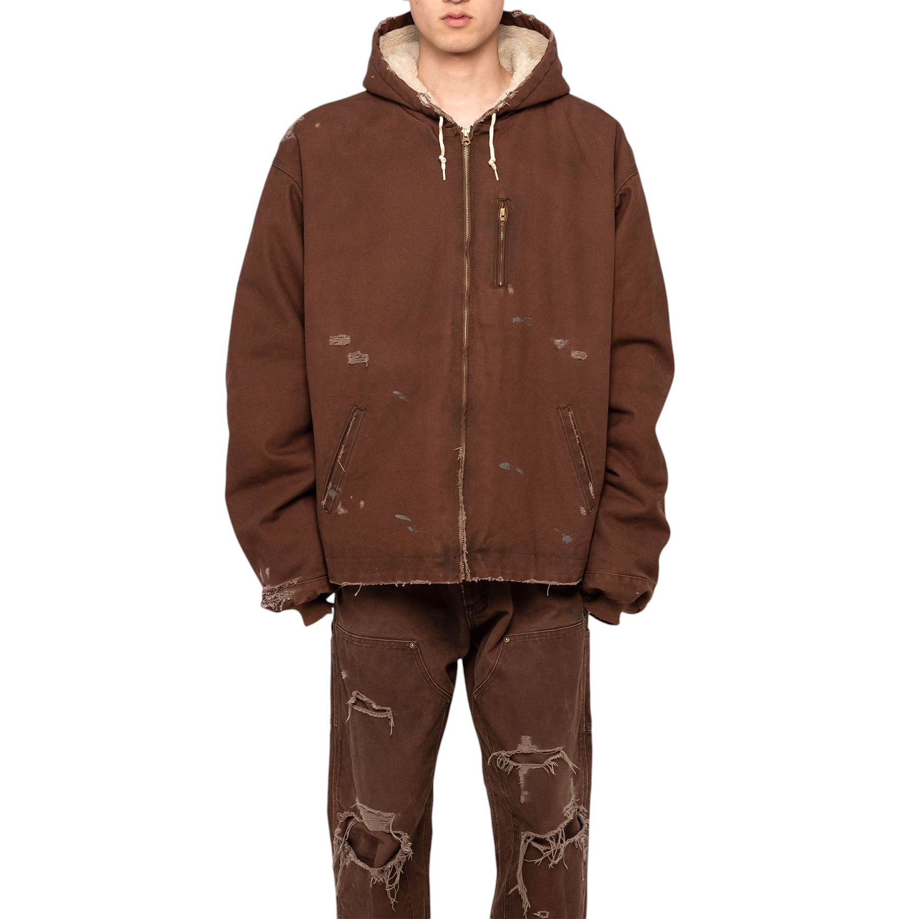 KAMIYA]BORO Duck Blouson/BROWN(G13BL024) – R&Co.