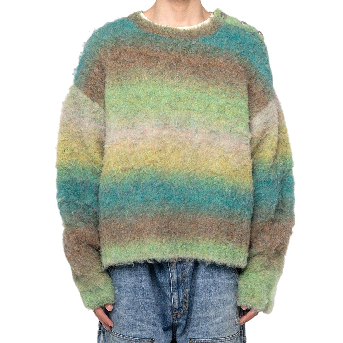 [KAMIYA]Dyeing Knit Sweater/GREEN(G13PO049)