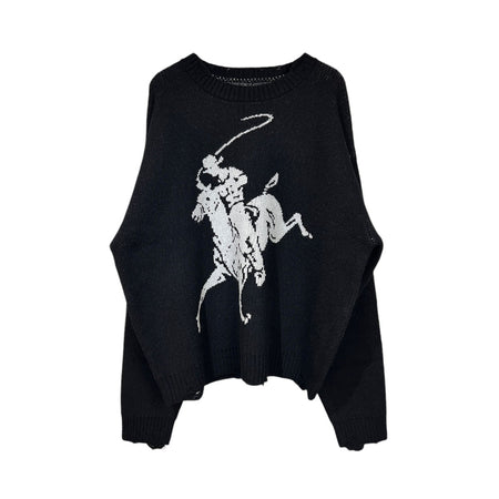 [KAMIYA]"RODEO" JQ  Knit Pullover/BLACK(G13PO052)