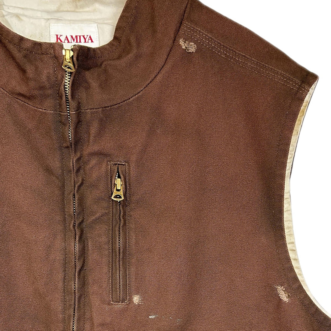 KAMIYA]BORO Duck Vest/BROWN(G13VT025) – R&Co