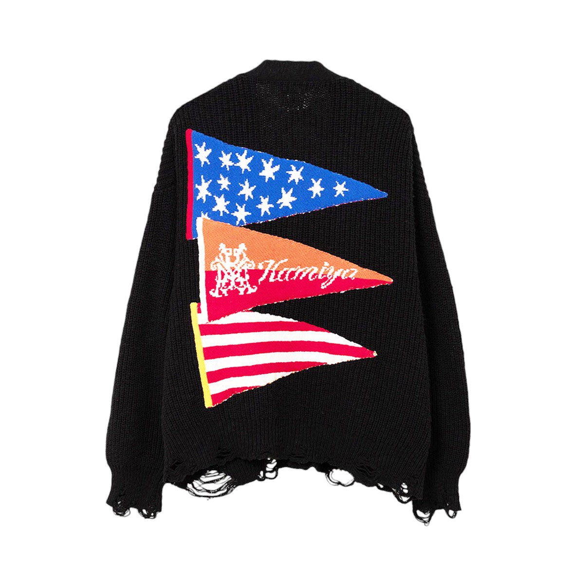 KAMIYA / THREE FLAG KNIT CARDIGAN/カーディガン/S/コットン/ブラック/G14CD071 KAMIYA]Three Frag Knit Cardigan/BLACK(G14CD071) – R&Co.