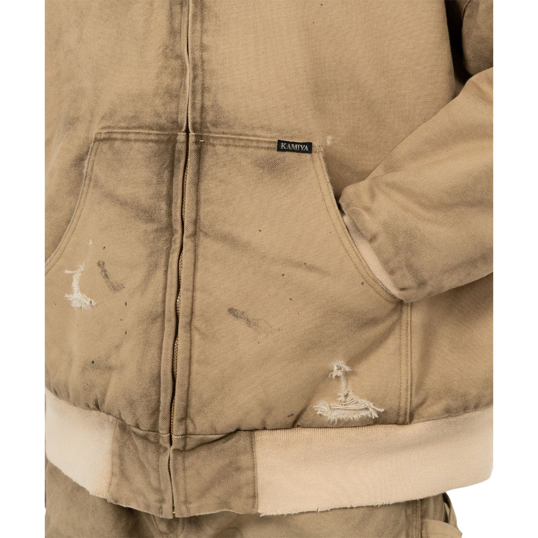 [KAMIYA]BORO Boa Lining Duck Zip-up Parka/BEIGE(G15BL101)
