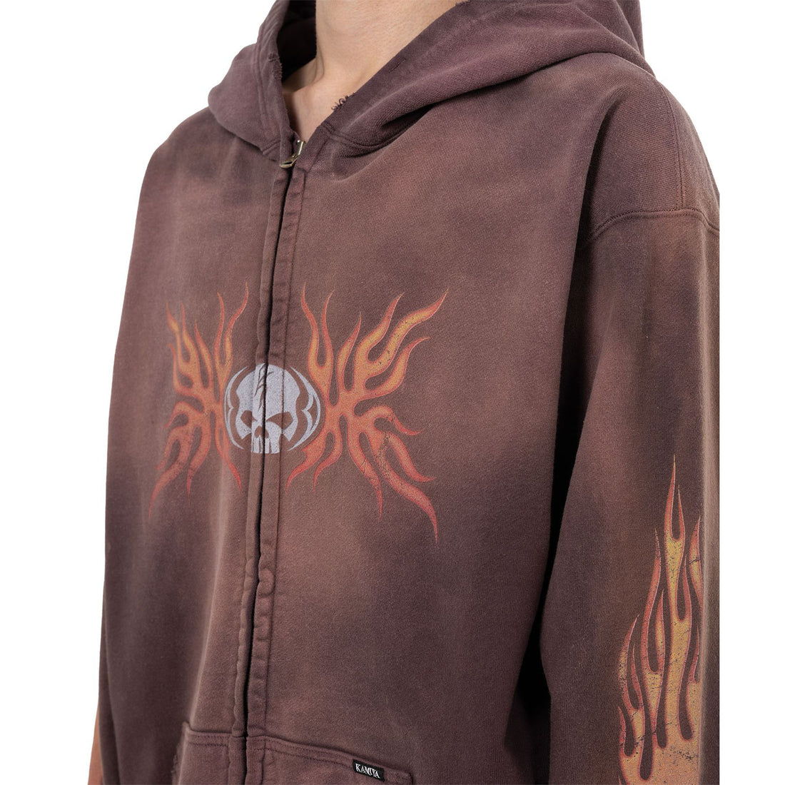 [KAMIYA]Skull Flame Ziphd/BROWN(G15HD073)