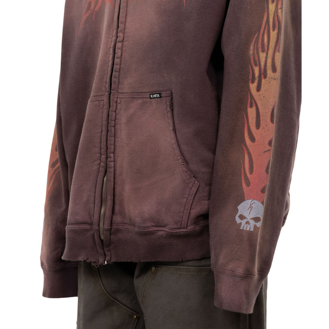 [KAMIYA]Skull Flame Ziphd/BROWN(G15HD073)
