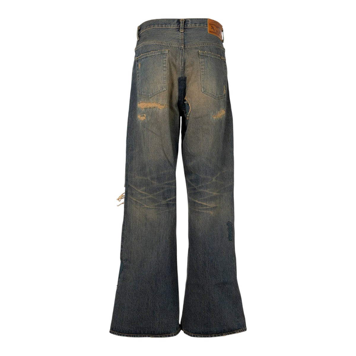 KAMIYA]BORO Bootcut Wide Denim Pants/INDIGO(G15PT053) – R&Co.