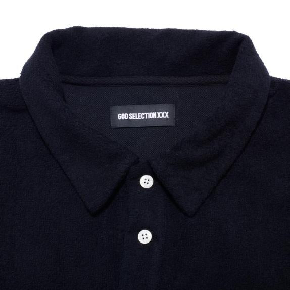 [GOD SELECTION XXX]PILE POLO SHIRT/BLACK(GX-S24-PL-02)