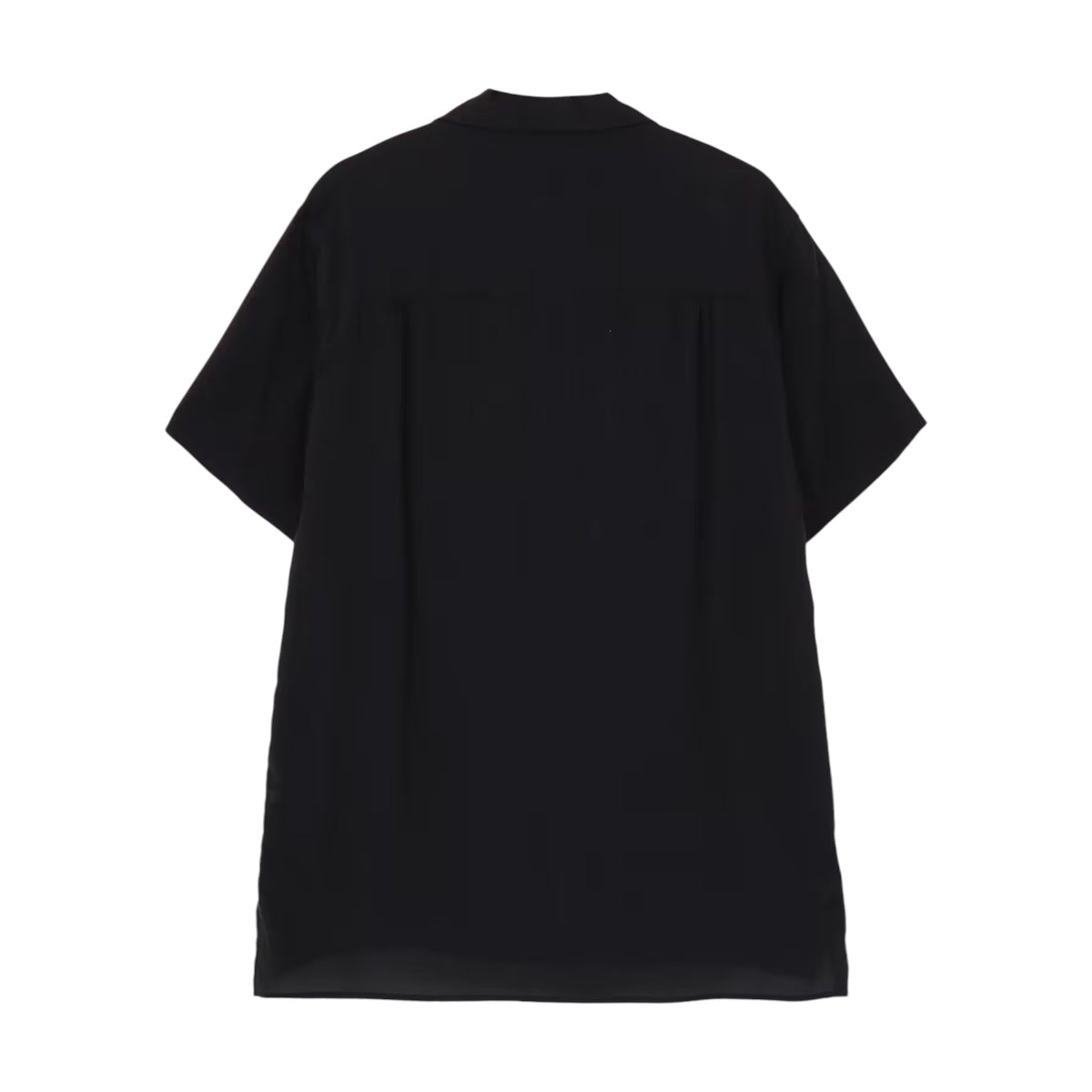 yohji yamamoto]CELLLOSE LAWN PANEL OPEN COLLAR BLOUSE/BLACK(HK-B09