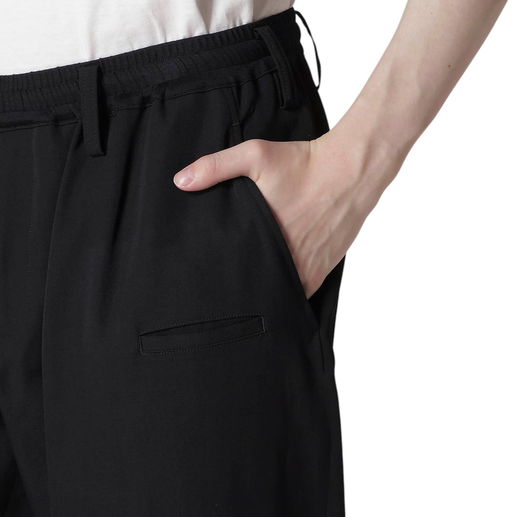 yohji yamamoto]REGULATION GABARDINE RIB FLAP POCKET PANTS/BLACK(HL