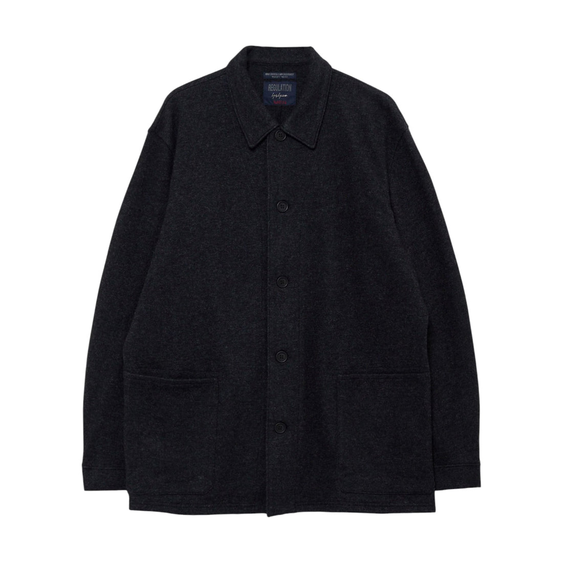 [yohji yamamoto POUR HOMME]WOOL COMBED YARN SINGLE JERSEY RE SHIRT JACKET(HW-T60-173)