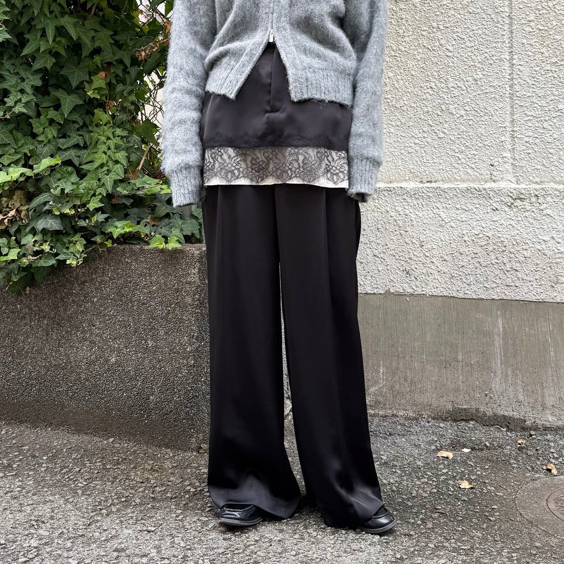 [MAISON SPECIAL]サテンスカートパンツ/BLACK(21252515304)