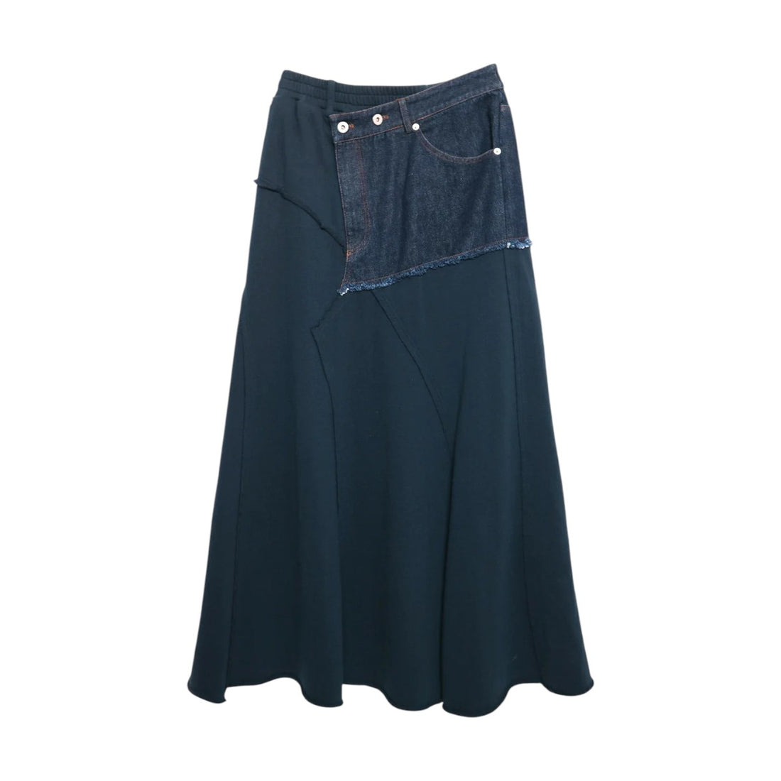 [AULA AILA]DENIMSWEAT DOCKING FLARE SKIRT(1263-07013)
