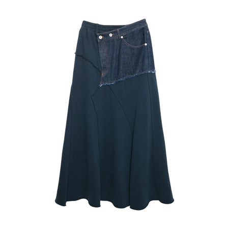 [AULA AILA]DENIMSWEAT DOCKING FLARE SKIRT(1263-07013)