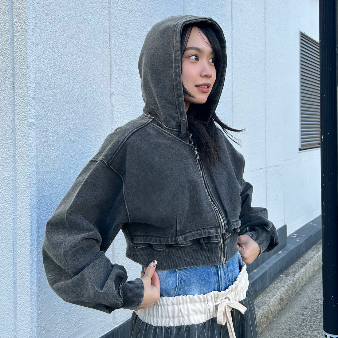 [MAISON SPECIAL]レイヤードパーカー/CHACOAL GRAY(21261416301)