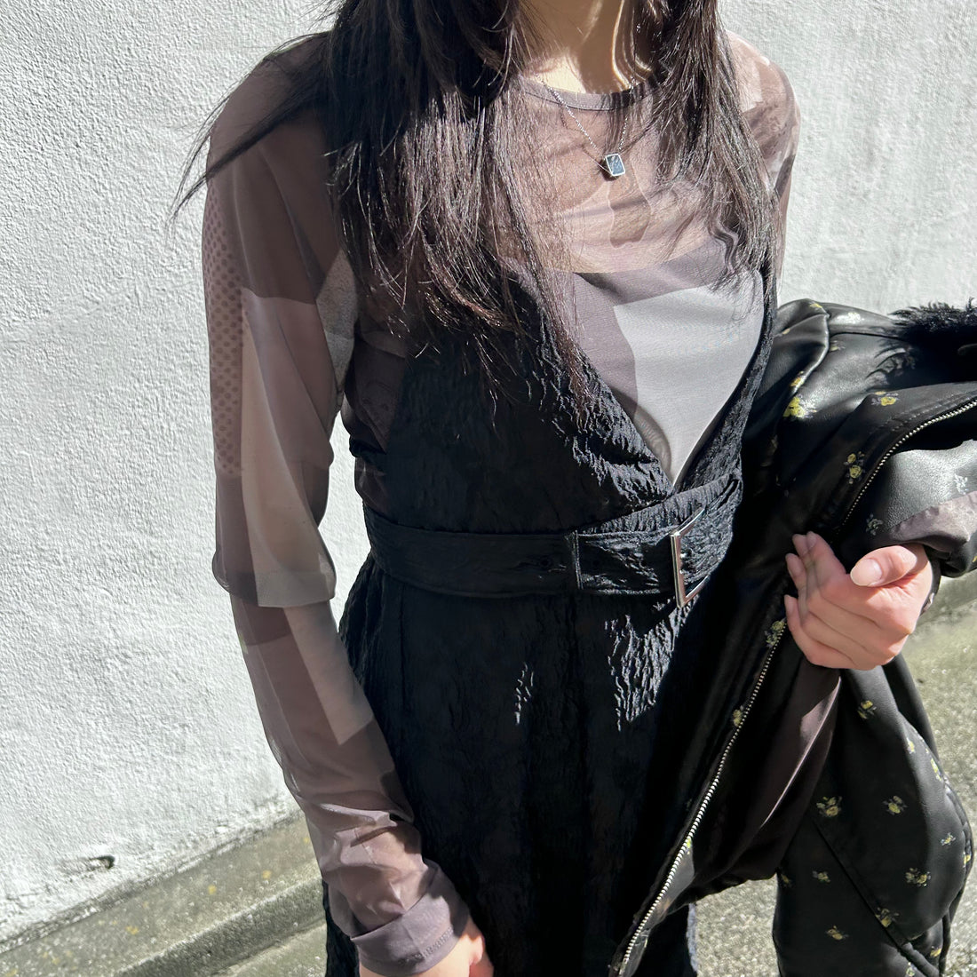 [MAISON SPECIAL]フォトコラージメッシュトップス/GRAY(21261415805)