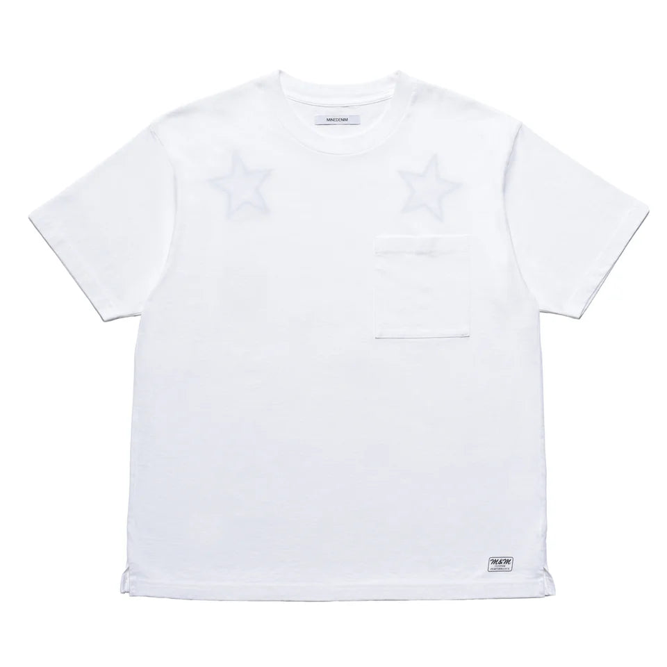MINEDENIM]M&M × MINEDENIM Star Embroidery Pocket Tee/WHITE(MND