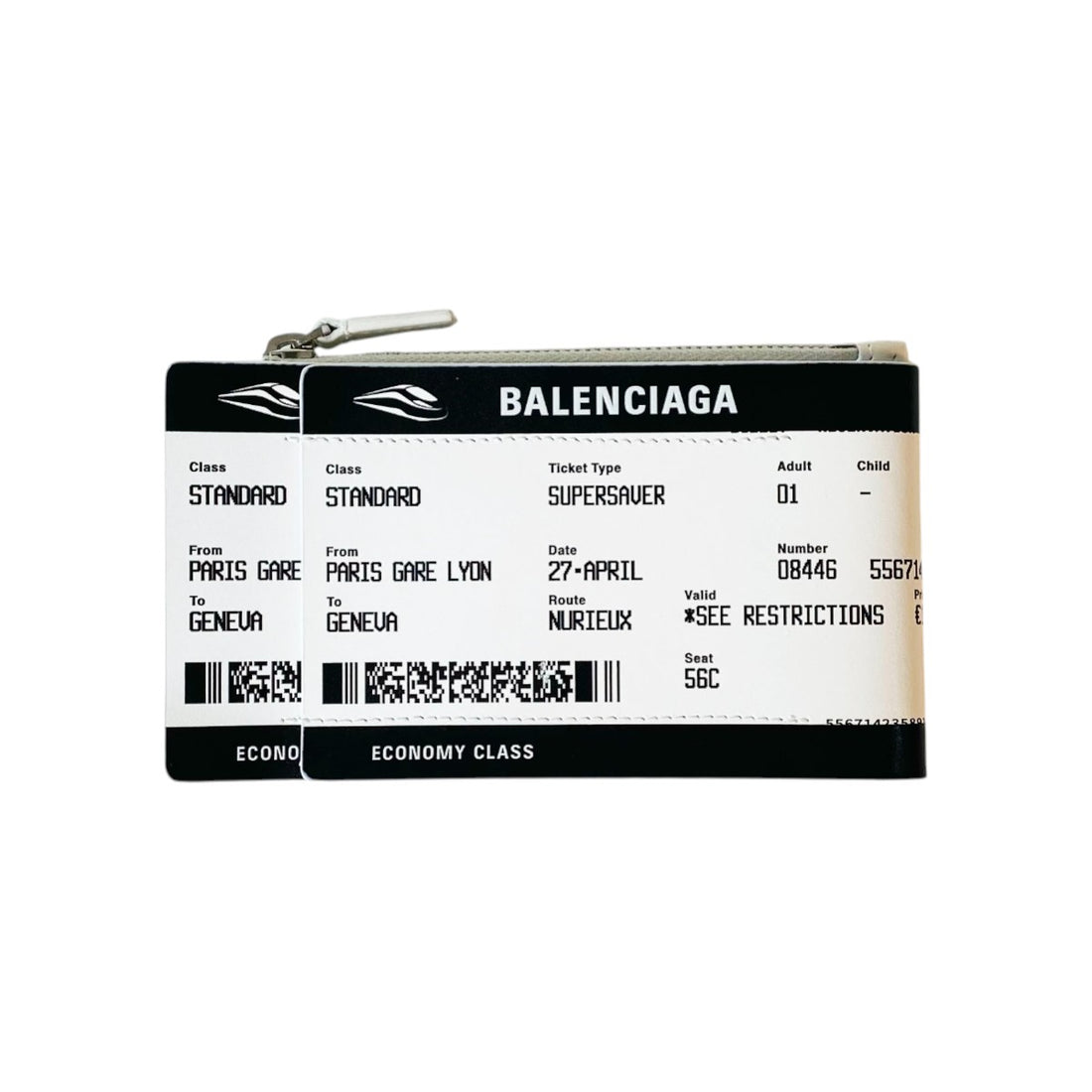 [BALENCIAGA]PASSPORT BOAR LON COIN CARD HOLDER/BLACK/WHITE(8465732AB5A)