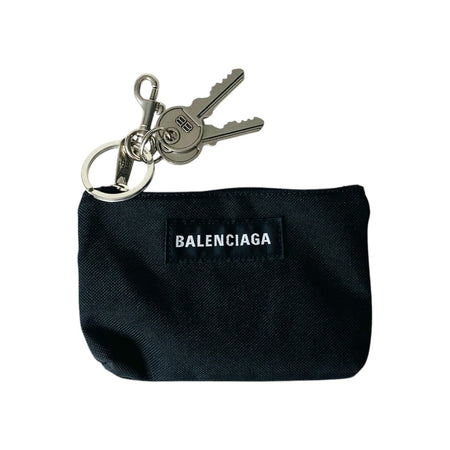 [BALENCIAGA]KEYRING ZIPPED POUCH/BLACK(8458782AB61)