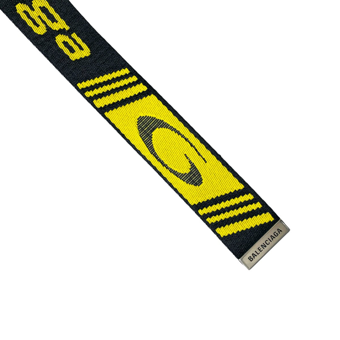 [BALENCIAGA]D RING BELT 40/BLACK/YELLOW(8509352AB5W)