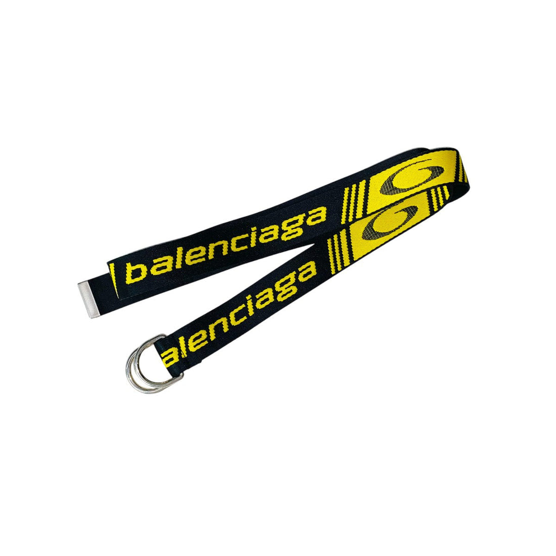 [BALENCIAGA]D RING BELT 40/BLACK/YELLOW(8509352AB5W)