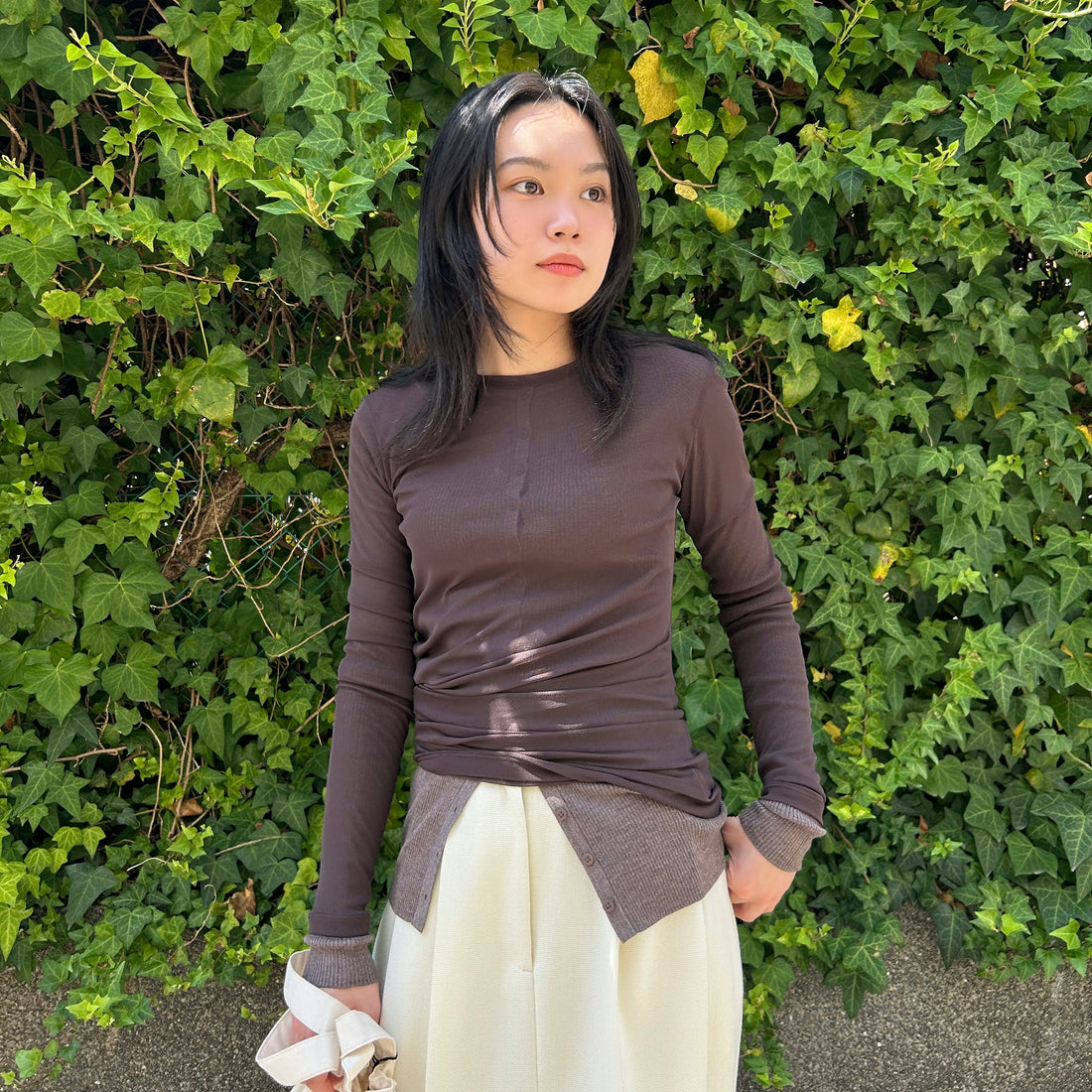 [TODAYFUL]Asymmetry Mesh Tops/CHOCOLATE(12520611)