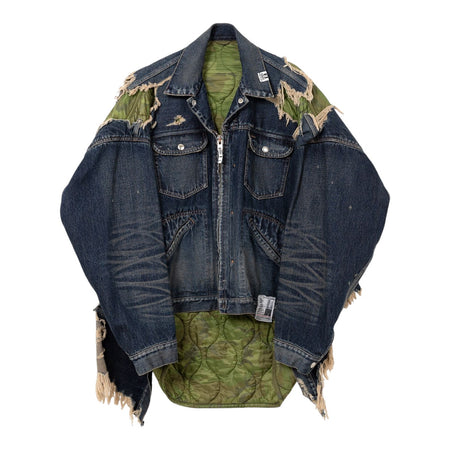 [MAISON MIHARA YASUHIRO]Military Jacket Layered Denim Jacket/INDIGO(J15BL121)