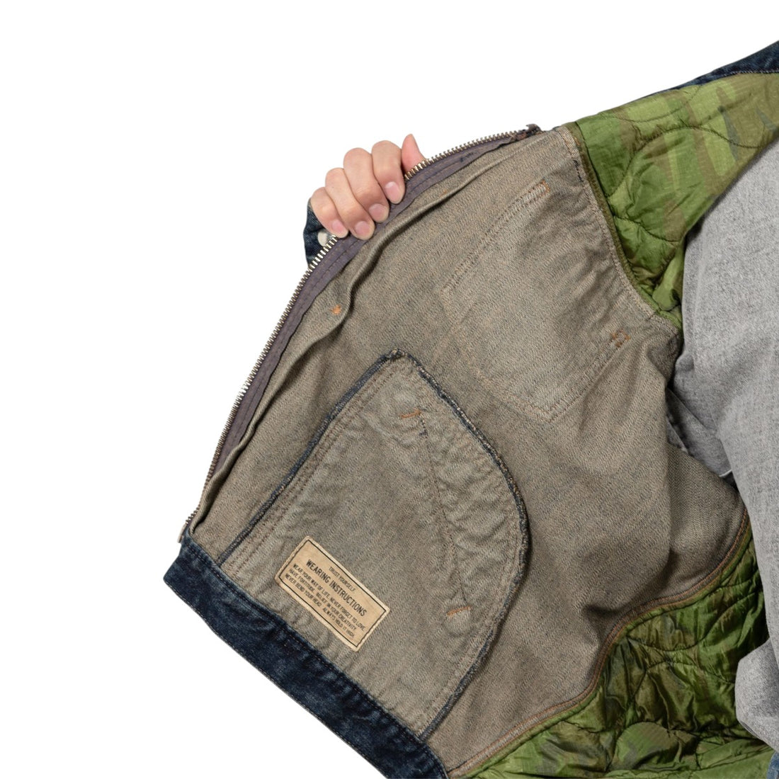 [MAISON MIHARA YASUHIRO]Military Jacket Layered Denim Jacket/INDIGO(J15BL121)